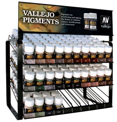 Vallejo 1004 Pigment 30ml Deal w/Rack (3 each: 23 Colors & #26233)