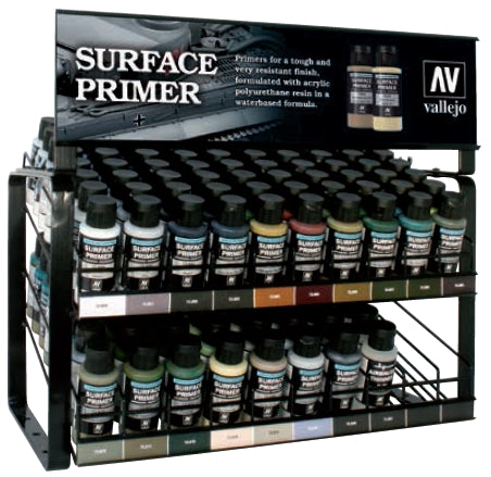 Vallejo 1007 Surface Primer 60ml Deal w/Rack (6 each: 17 Primers & #71361)