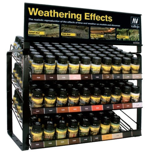 Vallejo 1013 Weathering Effects 40ml Paint Deal w/Rack (3 each: 28 Colors)