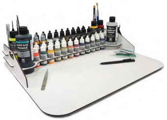 Vallejo 26013 Module Paint Display Stand & Large Workstation (Holds 51 bottles & brushes)