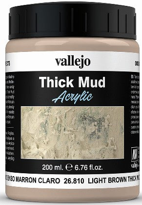 Vallejo 26810 200ml Bottle Light Brown Thick Mud Diorama Effect