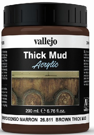 Vallejo 26811 200ml Bottle Brown Thick Mud Diorama Effect