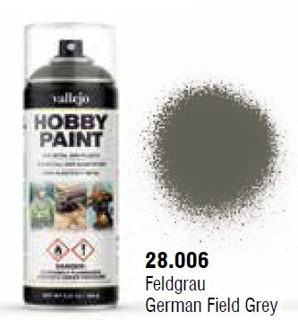 Vallejo 28006 German Field Grey Infantry Solvent-Based Acrylic Paint 400ml Spray