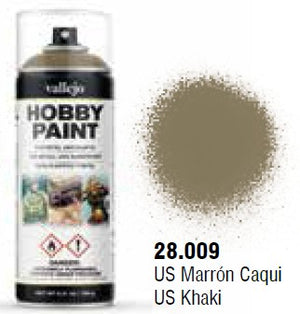 Vallejo 28009 US Khaki Infantry Solvent-Based Acrylic Paint 400ml Spray