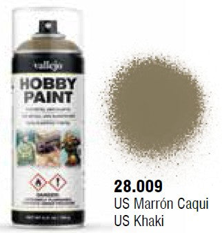 Vallejo 28009 US Khaki Infantry Solvent-Based Acrylic Paint 400ml Spray