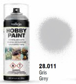 Vallejo 28011 Grey Solvent-Based Acrylic Primer 400ml Spray
