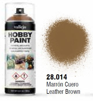 Vallejo 28014 Leather Brown Fantasy Solvent-Based Acrylic Paint 400ml Spray