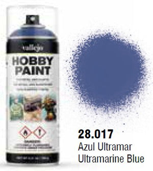 Vallejo 28017 Ultramarine Blue Fantasy Solvent-Based Acrylic Paint 400ml Spray