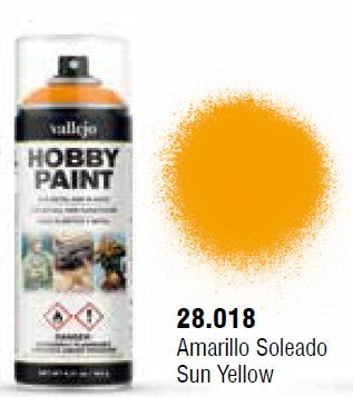 Vallejo 28018 Sun Yellow Fantasy Solvent-Based Acrylic Paint 400ml Spray