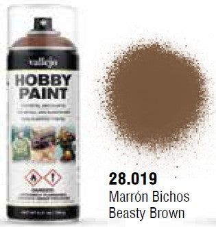 Vallejo 28019 Beasty Brown Fantasy Solvent-Based Acrylic Paint 400ml Spray