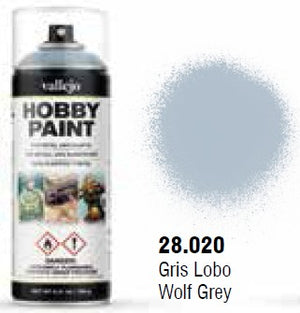 Vallejo 28020 Wolf Grey Fantasy Solvent-Based Acrylic Paint 400ml Spray