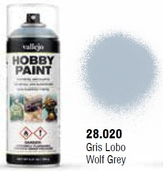 Vallejo 28020 Wolf Grey Fantasy Solvent-Based Acrylic Paint 400ml Spray