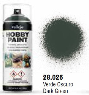 Vallejo 28026 Dark Green Fantasy Solvent-Based Acrylic Paint 400ml Spray