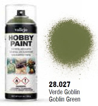 Vallejo 28027 Goblin Green Fantasy Solvent-Based Acrylic Paint 400ml Spray