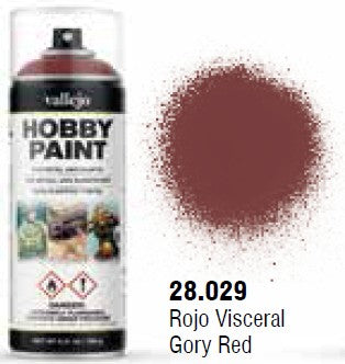 Vallejo 28029 Gory Red Fantasy Solvent-Based Acrylic Paint 400ml Spray