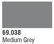 Vallejo 69038 17ml Bottle Medium Grey Mecha Color (6/Bx)