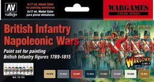 Vallejo 70163 17ml Bottle Wargames British Infantry Napoleonic Wars Model Color Paint Set (8 Colors)