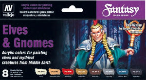 Vallejo 70242 17ml Bottle Fantasy Elves & Gnomes Model Color Paint Set (8 Colors)