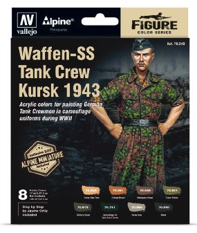 Vallejo 70249 17ml Bottle Waffen SS Tank Crew Kursk 1943 Figure Model Color Paint Set (8 Colors)