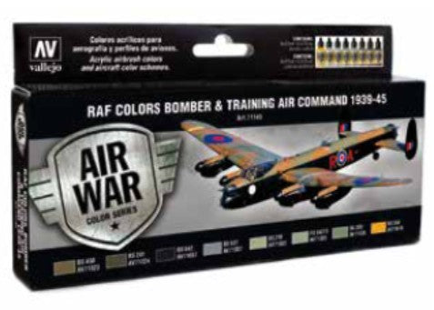 Vallejo 71145 17ml Bottle RAF Bomber & Training Air Command 1939-1945 Model Air War Paint Set (8 Colors)