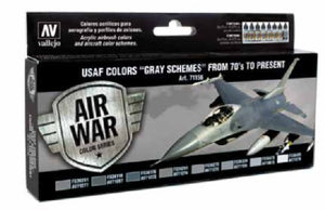 Vallejo 71156 17ml Bottle USAF Grey Schemes 70's to Present Model Air War Paint Set (8 Colors)