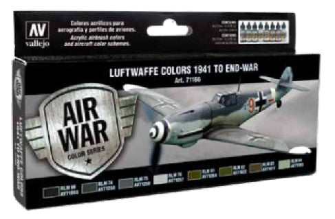 Vallejo 71166 17ml Bottle Luftwaffe 1941 to End War Model Air War Paint Set (8 Colors)