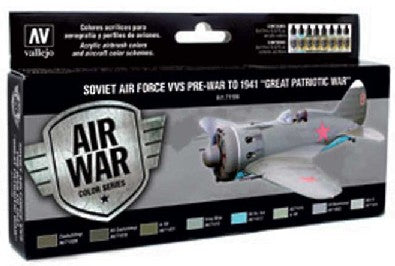 Vallejo 71196 17ml Bottle Soviet Air Force VVS Pre-War to 1941 Great Patriotic War Model Air War Paint Set (8 Colors)