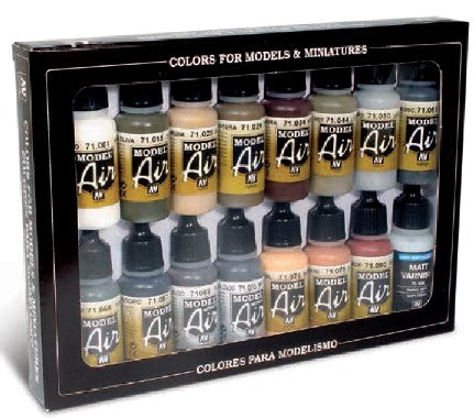 Vallejo 71208 17ml Bottle German WWII Europe & Africa Model Air Paint Set (16 Colors)