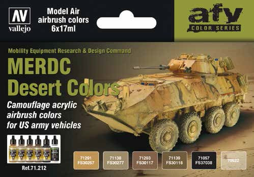 Vallejo 71212 17ml Bottle AFV US Army MERDC Desert Vehicles Model Air  Paint Set (6 Colors)