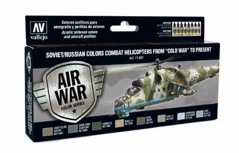 Vallejo 71601 17ml Bottle Soviet/Russian Combat Helicopter Cold War to Present Model Air War Paint Set (8 Colors) 