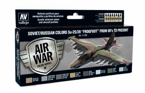 Vallejo 71603 17ml Bottle Soviet/Russian Su25/39 Frogfoot 80's to Present Model Air War Paint Set (8 Colors) 