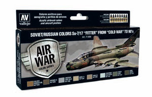 Vallejo 71604 17ml Bottle Soviet/Russian Su7/17 Fitter Cold War to 90's Model Air War Paint Set (8 Colors) 