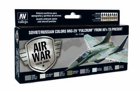 Vallejo 71605 17ml Bottle Soviet/Russian MiG29 Fulcrum 80's to Present Model Air War Paint Set (8 Colors) 