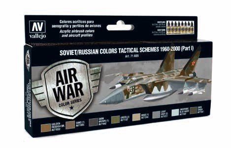 Vallejo 71609 17ml Bottle Soviet/Russian Tactical Schemes 1960-2000 Part I Model Air War Paint Set (8 Colors) 