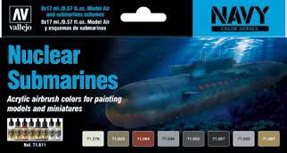 Vallejo 71611 17ml Bottle Navy Nuclear Submarines Model Air Paint Set (8 Colors) 