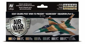 Vallejo 71616 17ml Bottle USAF Post WWII to Present Aggressor Squadron Part 1 Model Air War Paint Set (8 Colors) 