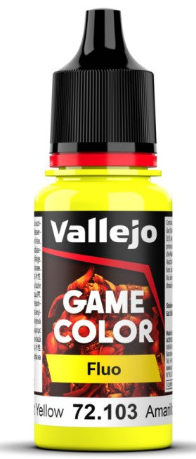 Vallejo 72103 18ml Bottle Yellow Fluorescent Game Color (6/Bx)