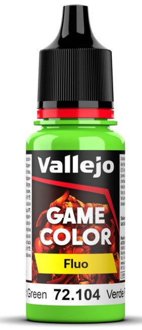 Vallejo 72104 18ml Bottle Green Fluorescent Game Color (6/Bx)