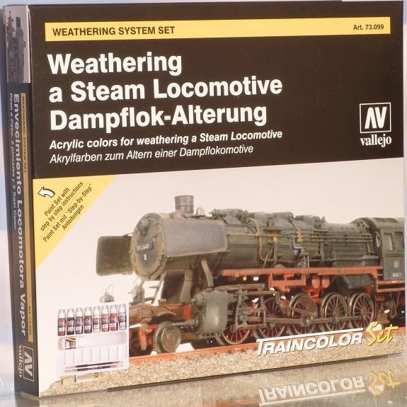 Vallejo 73099 17ml Bottle Weathering Steam Locomotive Model Color Paint Set (8 Colors & 30ml Matt Varnish)