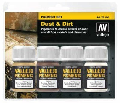 Vallejo 73190 35ml Bottle Dust & Dirt Pigment Powder Set (4 Colors)