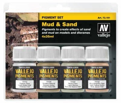Vallejo 73191 35ml Bottle Mud & Sand Pigment Powder Set (4 Colors)