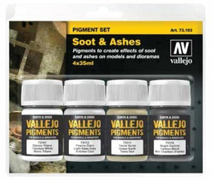 Vallejo 73193 35ml Bottle Soot & Ashes Pigment Powder Set (4 Colors)