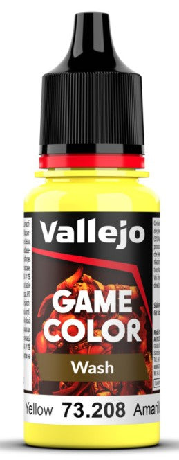 Vallejo 73208 18ml Bottle Yellow Wash Game Color (6/Bx)