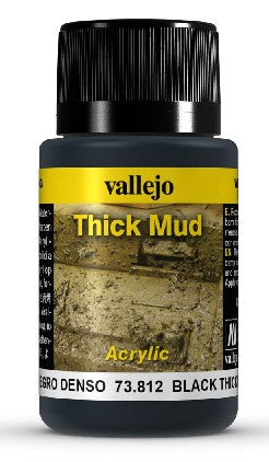 Vallejo 73812 40ml Bottle Black Thick Mud Weathering Effect