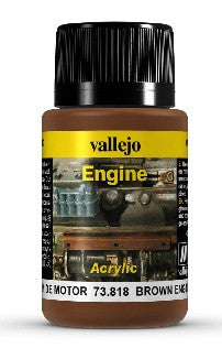 Vallejo 73818 40ml Bottle Brown Engine Soot Weathering Effect