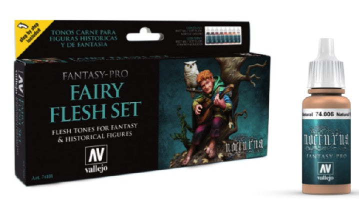 Vallejo 74101 17ml Bottle Fairy Flesh Tones Fantasy-Pro Paint Set (8 Colors)