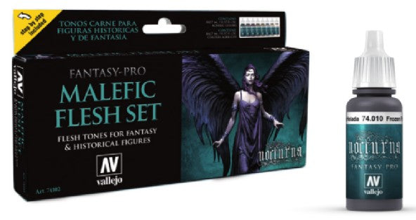 Vallejo 74102 17ml Bottle Malefic Flesh Tones Fantasy-Pro Paint Set (8 Colors)