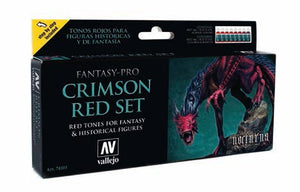 Vallejo 74103 17ml Bottle Crimson Red Tones Fantasy-Pro Paint Set (8 Colors)