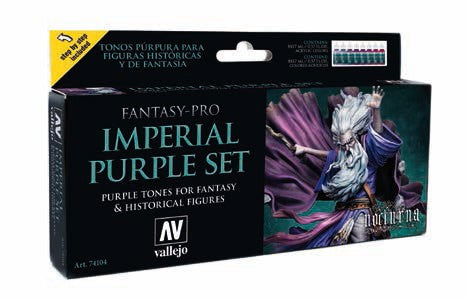 Vallejo 74104 17ml Bottle Imperial Purple Tones Fantasy-Pro Paint Set (8 Colors)