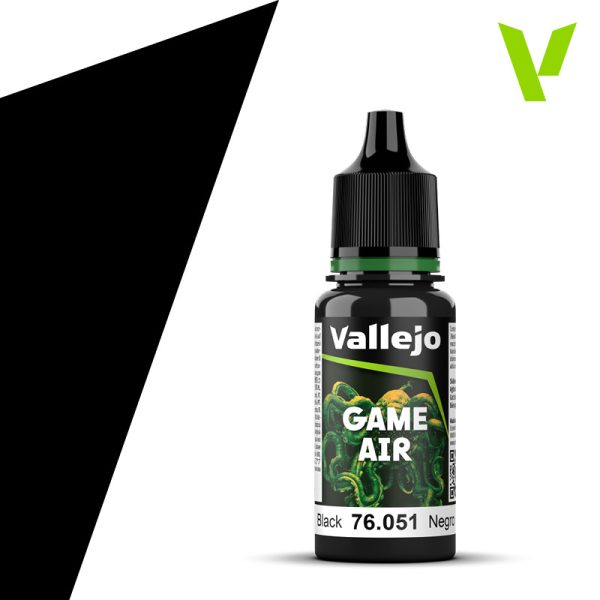Vallejo 76051 18ml Bottle Black Game Air (6/Bx)  